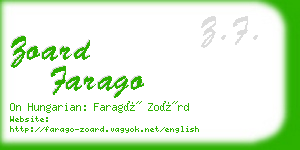 zoard farago business card
